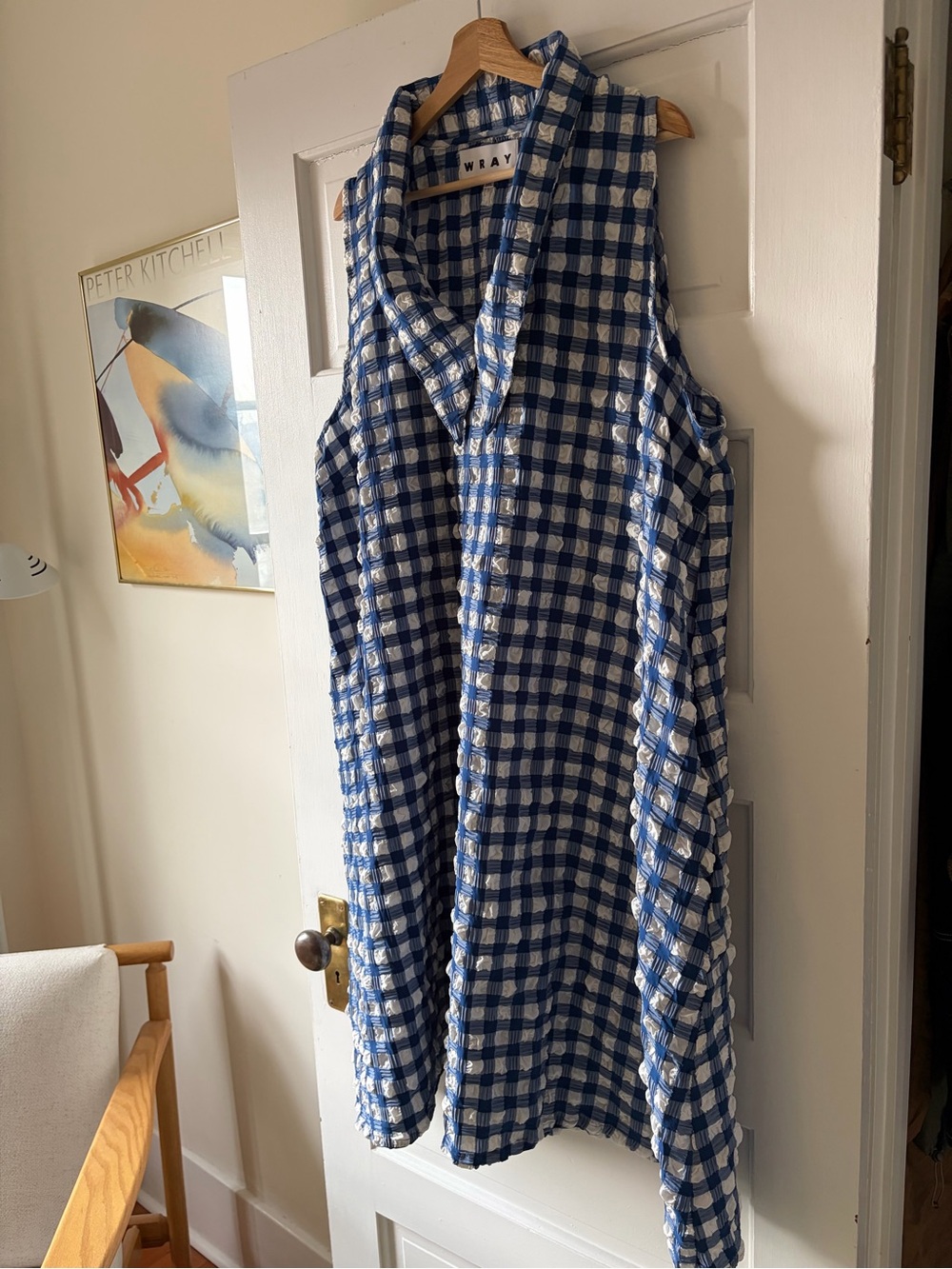 WRAY 3XL EUC Blue and White Gingham Sleeveless Dress - Picture 6 of 6